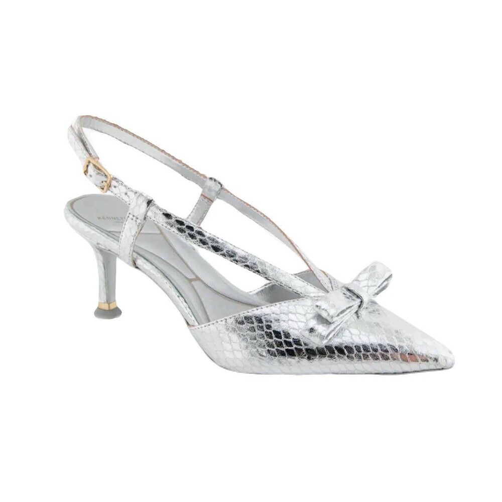 NEW Kenneth Cole Umayra Womens Size 10 Slingback Silver Snake Pointed Toe Pumps